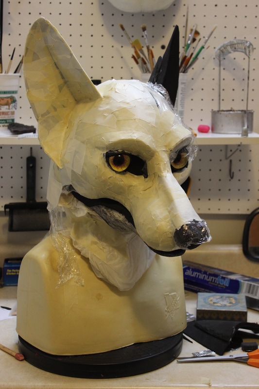 patternwork starting on sans souci studios resin wolf head base