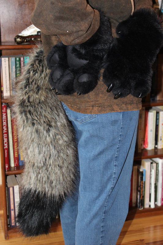 fursuit wolf tail and handpaws