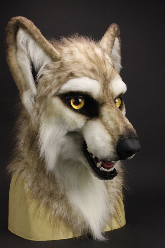 fursuit wolf head by sans souci studios airbrushing finished