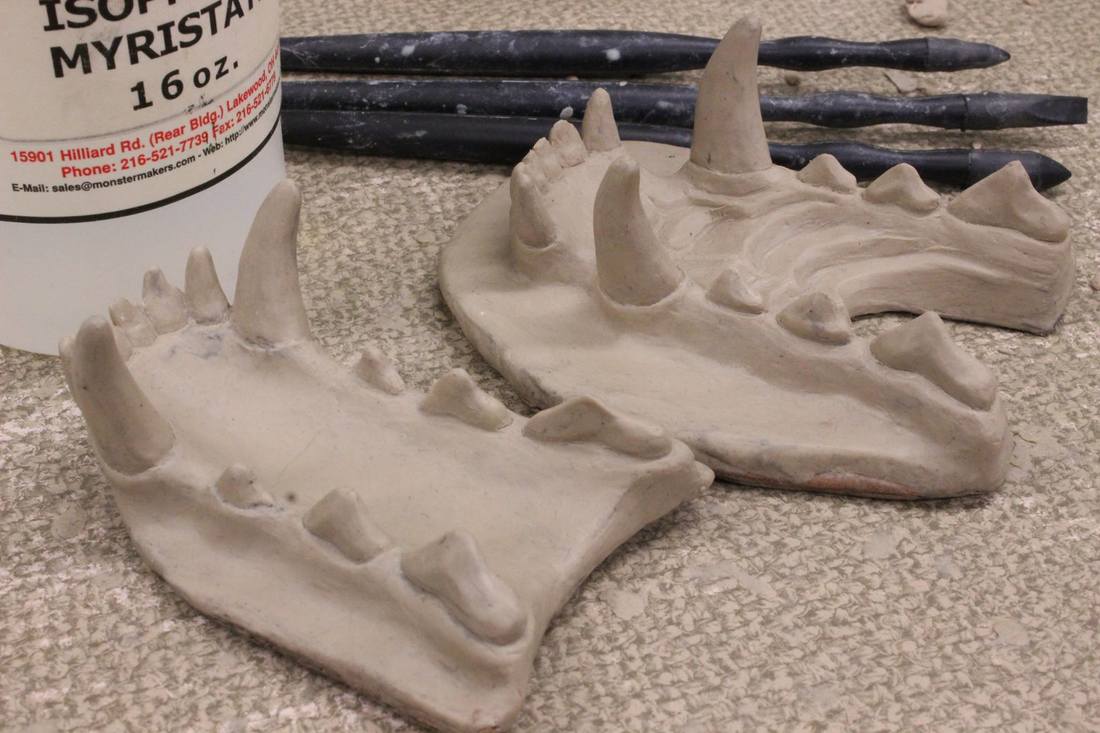 sculpting jawset teeth for resin fursuit wolf head mask