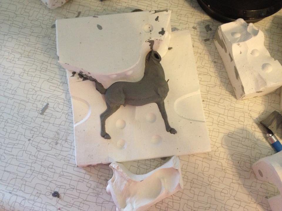 Joanie Berkwitz plaster mold of Sarah Minkiewicz-Breunig sculpt Dante half opened
