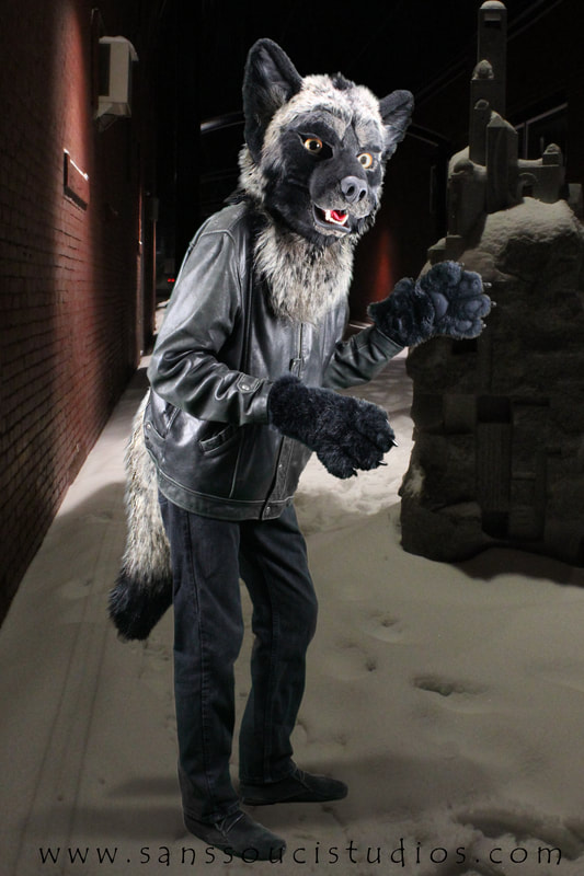 wolf partial fursuit by sans souci studios