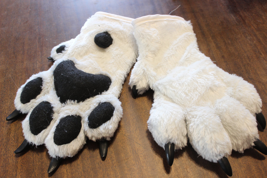 Fursuit handpaws with sewn in pillow toebeans and resin claws