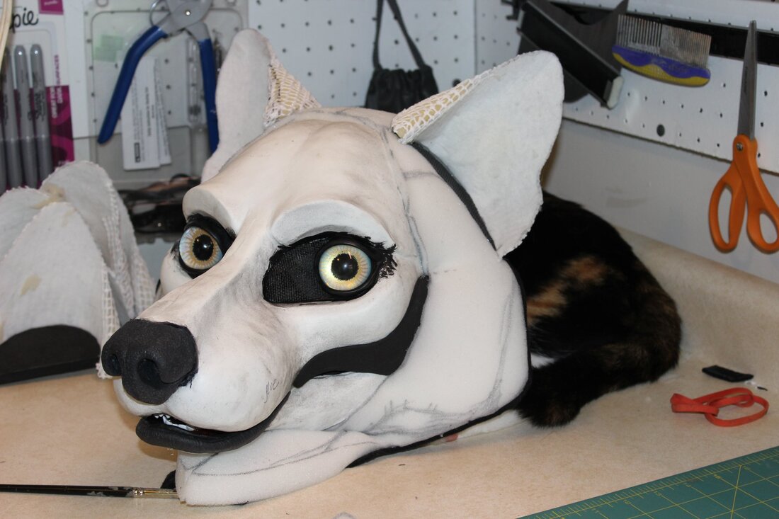 wolf resin base by sans souci studios with cat