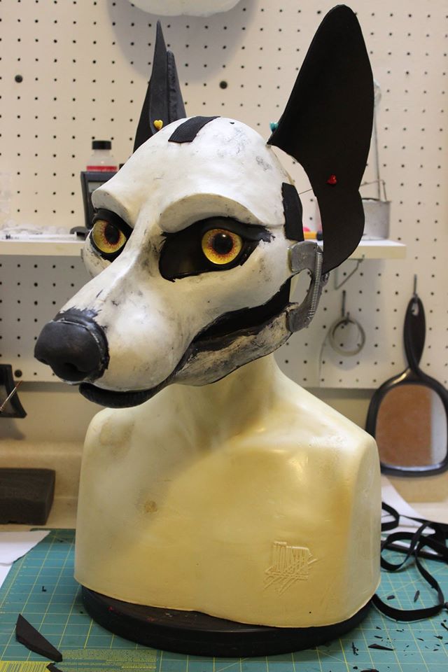 finished foamies ears for Sans Souci Studios fursuit wolf head