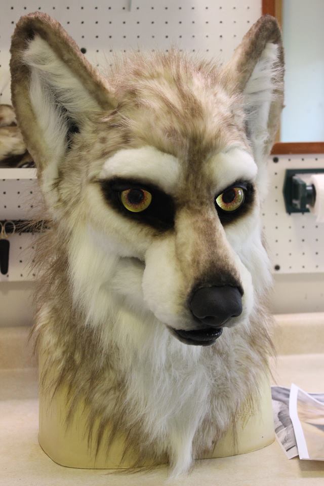 fursuit wolf head by sans souci studios last airbrushing touches