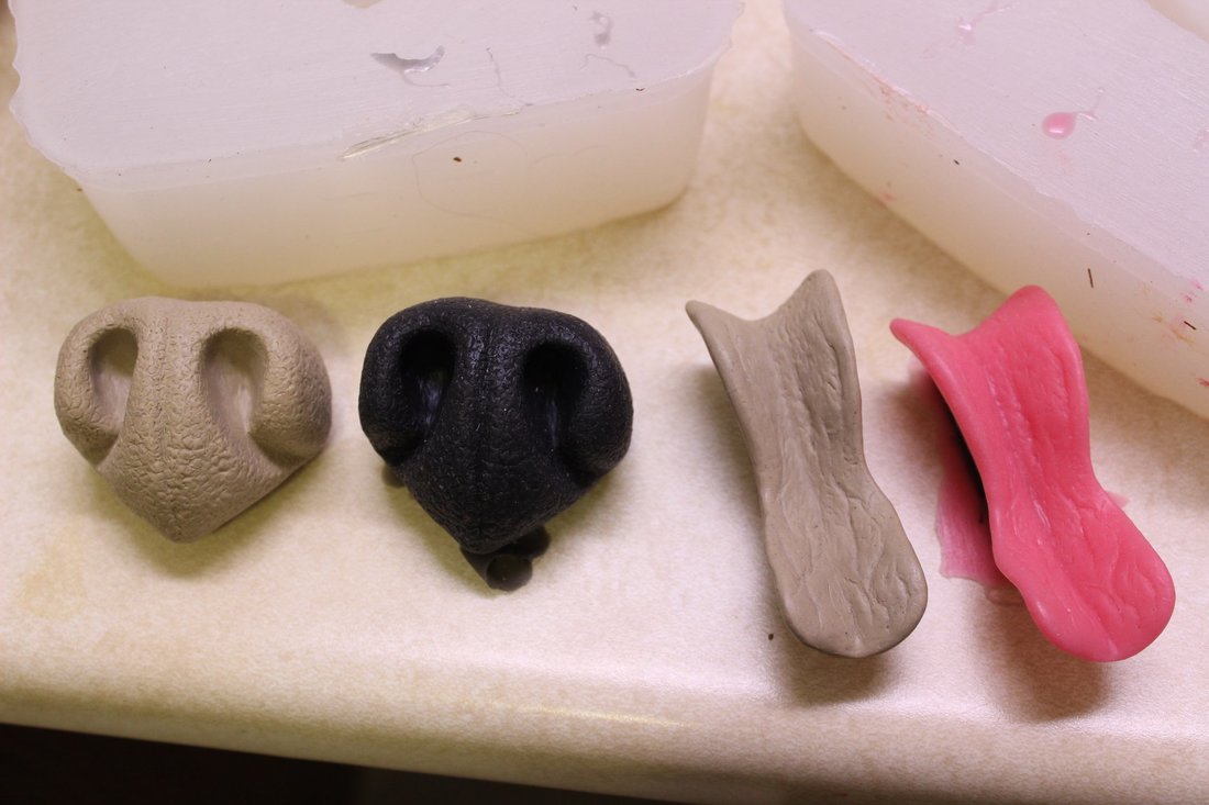 silicone rubber fursuit nose and tongue parts for resin head 