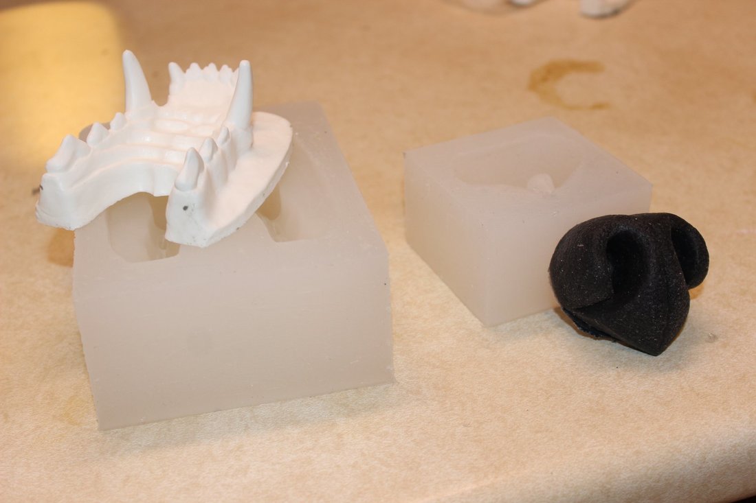 casting parts for fursuit resin heads out of silicone and resin