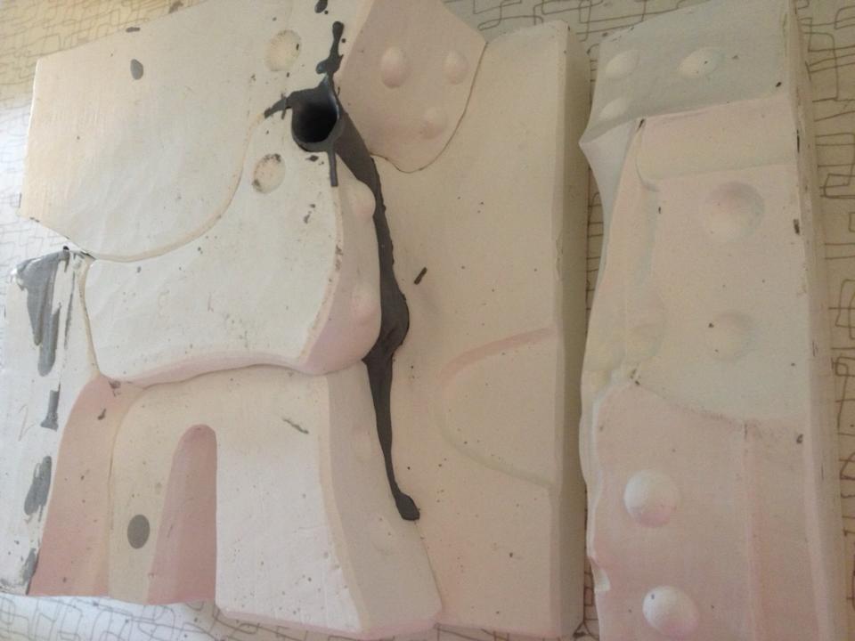 Joanie Berkwitz plaster mold of Sarah Minkiewicz sculpt Dante partly opened