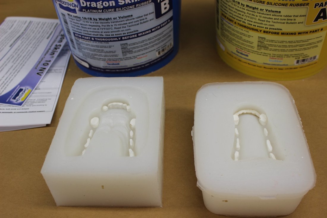  Casting jawset parts in silicone rubber