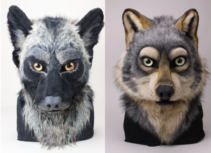 Wolf partial fursuit mask by Sans Souci Studios
