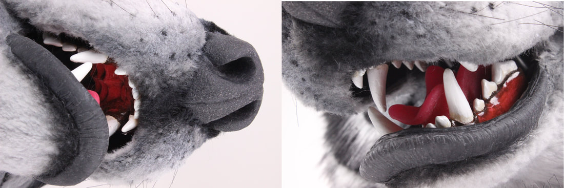 fursuit wolf head resin jawset by Sans Souci Studios