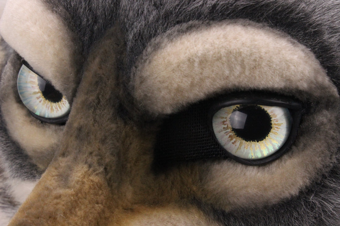 handpainted fursuit wolf head eyes by Sans Souci Studios