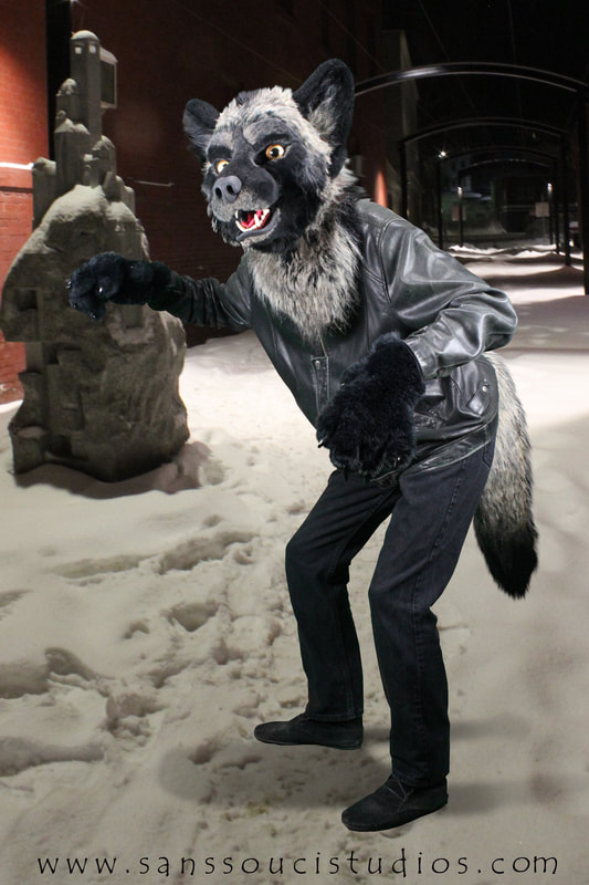 wolf fursuit partial by sans souci studios